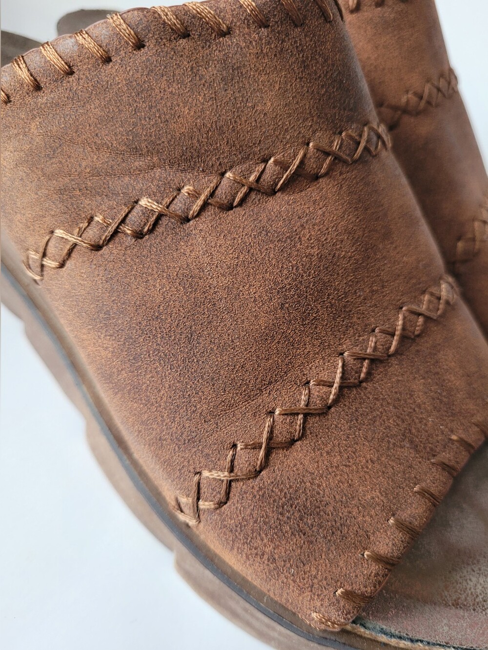 Natural Reflections Lisle Comfort Slip-On Wedge Sandals in Brown/Cognac US 8 - Picture 8 of 16